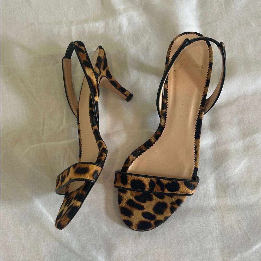 J. Crew Animal Print Sling back Heels